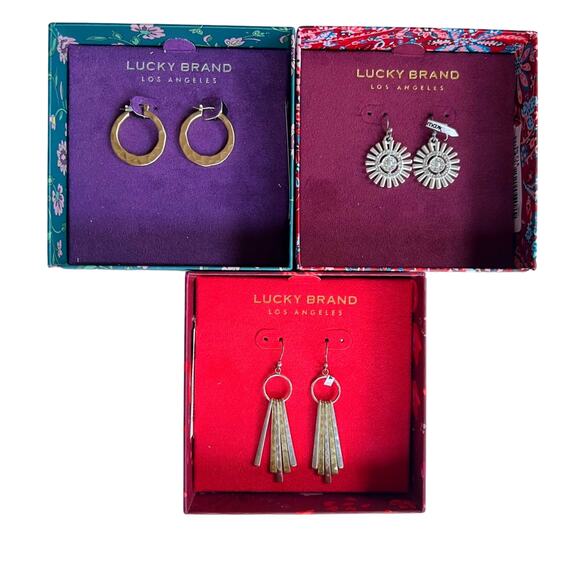 Lucky Brand Trio of Dangly Earrings